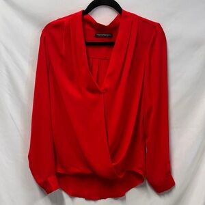Red Draped Blouse